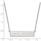 Sterling Silver Rhodium-plated NHL LogoArt Carolina Hurricanes Small Bar 18 inch Necklace