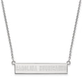 Sterling Silver Rhodium-plated NHL LogoArt Carolina Hurricanes Small Bar 18 inch Necklace