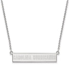 Sterling Silver Rhodium-plated NHL LogoArt Carolina Hurricanes Small Bar 18 inch Necklace