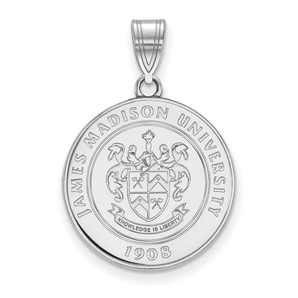 Sterling Silver Rhodium-plated LogoArt James Madison University Large Crest Pendant