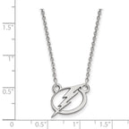 10k White Gold NHL LogoArt Tampa Bay Lightning Small Pendant 18 inch Necklace