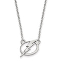 14k White Gold NHL LogoArt Tampa Bay Lightning Small Pendant 18 inch Necklace