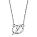 14k White Gold NHL LogoArt Tampa Bay Lightning Small Pendant 18 inch Necklace