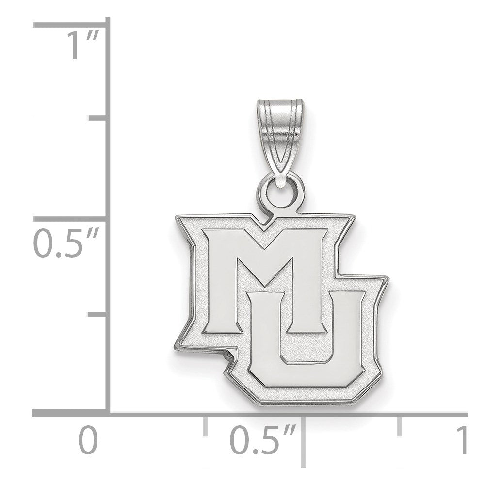 Sterling Silver Rhodium-plated LogoArt Marquette University M-U Small Pendant