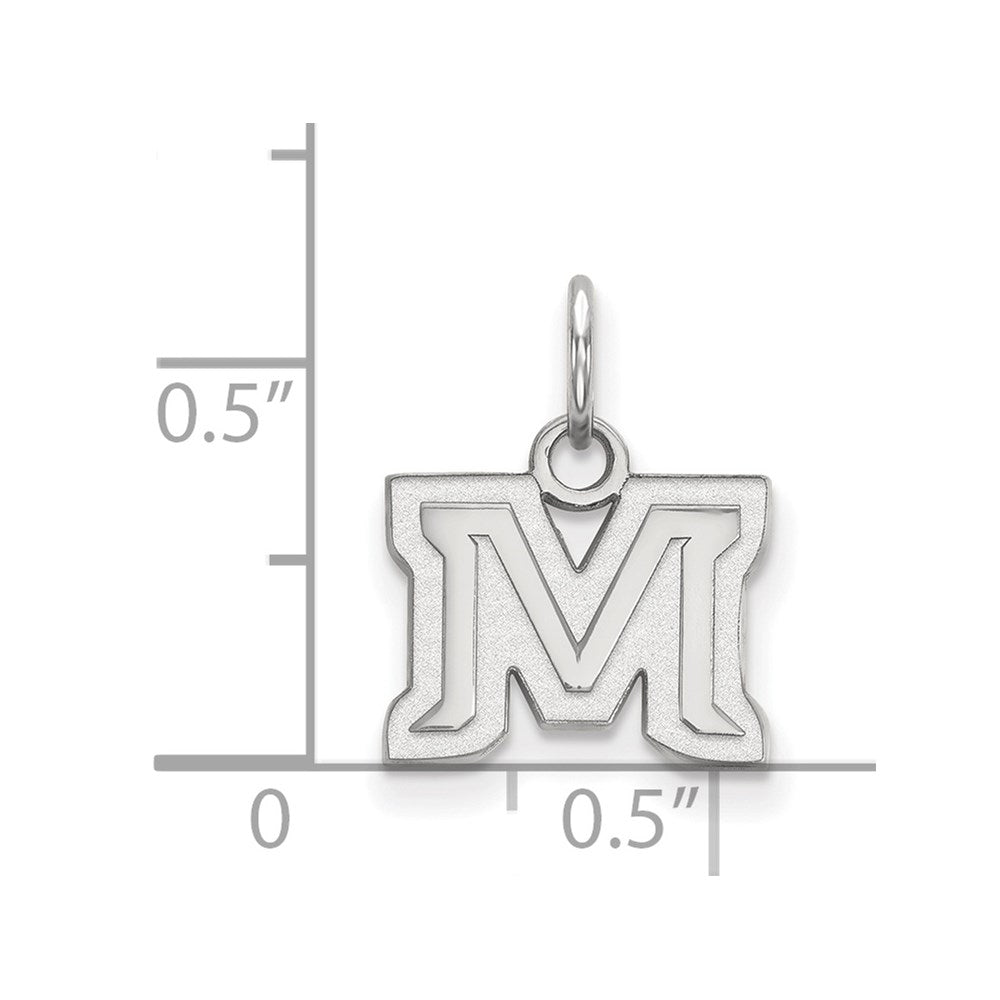 10k White Gold LogoArt Montana State University Letter M Extra Small Pendant