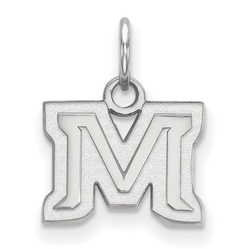 14k White Gold LogoArt Montana State University Letter M Extra Small Pendant
