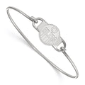 Sterling Silver Rhodium-plated NHL LogoArt Edmonton Oilers Small Center 7 inch Wire Bangle
