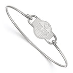 Sterling Silver Rhodium-plated NHL LogoArt Edmonton Oilers Small Center 7 inch Wire Bangle