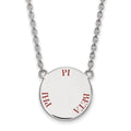 Sterling Silver Rhodium-plated LogoArt Pi Beta Phi Sorority Text Large Color Enamel Pendant 18 inch Necklace