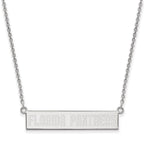 Sterling Silver Rhodium-plated NHL LogoArt Florida Panthers Small Bar 18 inch Necklace