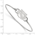 Sterling Silver Rhodium-plated NHL LogoArt New York Rangers Small Center 7 inch Wire Bangle