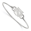 Sterling Silver Rhodium-plated NHL LogoArt New York Rangers Small Center 7 inch Wire Bangle