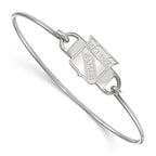 Sterling Silver Rhodium-plated NHL LogoArt New York Rangers Small Center 7 inch Wire Bangle