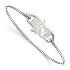Sterling Silver Rhodium-plated NHL LogoArt San Jose Sharks Small Center 7 inch Wire Bangle