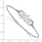 Sterling Silver Rhodium-plated NHL LogoArt Dallas Stars Small Center 7 inch Wire Bangle