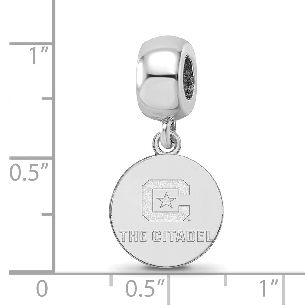 Sterling Silver Rh-plated LogoArt The Citadel Small Dangle Bead