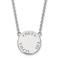 Sterling Silver Rhodium-plated LogoArt Theta Phi Alpha Sorority Text Large Color Enamel Pendant 18 inch Necklace