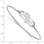 Sterling Silver Rhodium-plated LogoArt University of Central Florida U-C-F Small Center 7 inch Wire Bangle