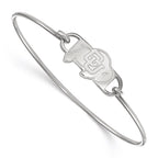 Sterling Silver Rhodium-plated LogoArt University of Colorado Buffalo Small Center 7 inch Wire Bangle