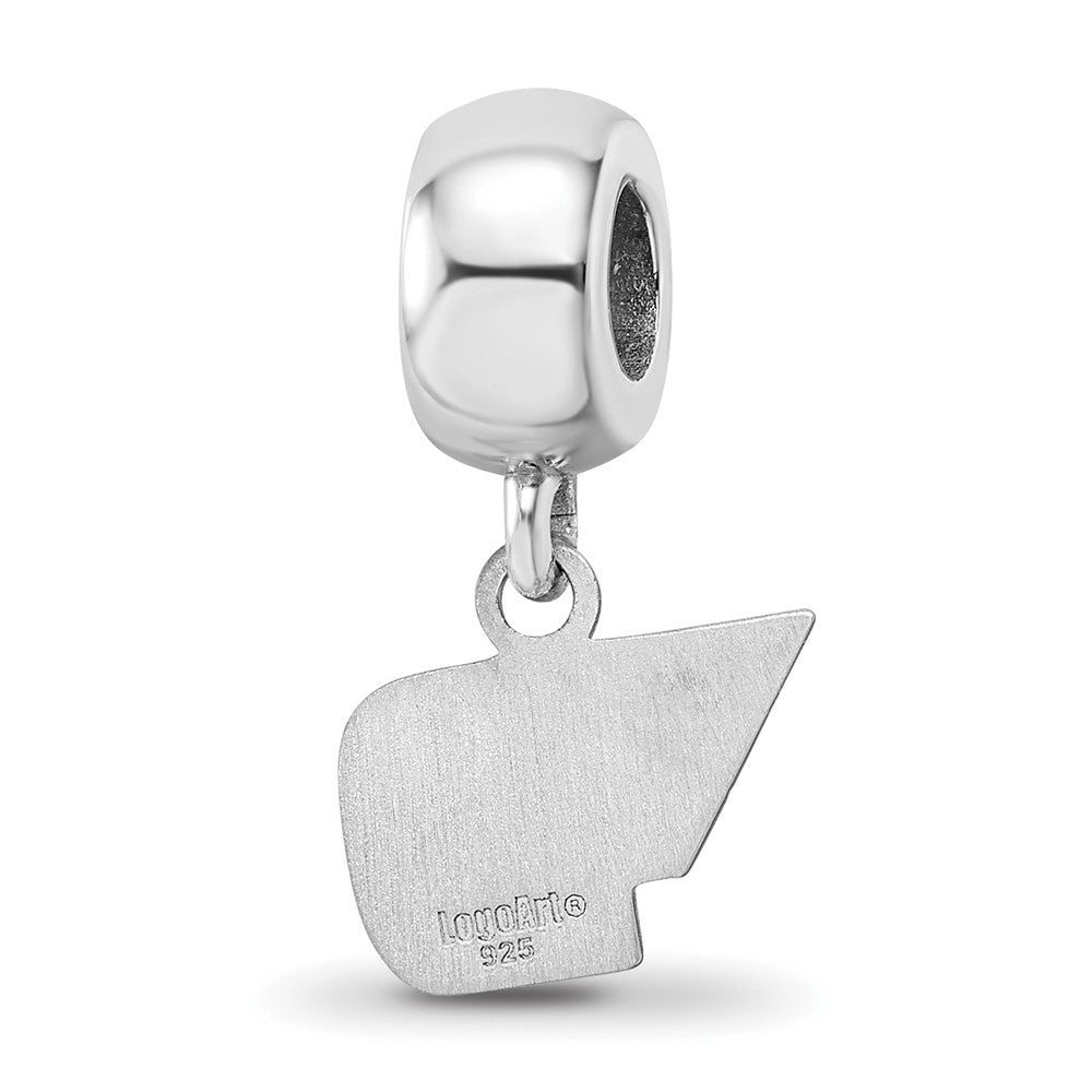 Sterling Silver Rhodium-plated LogoArt University of Dayton Extra Small Dangle Bead Charm