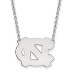 Sterling Silver Rhodium-plated LogoArt University of North Carolina N-C Large Pendant 18 inch Necklace