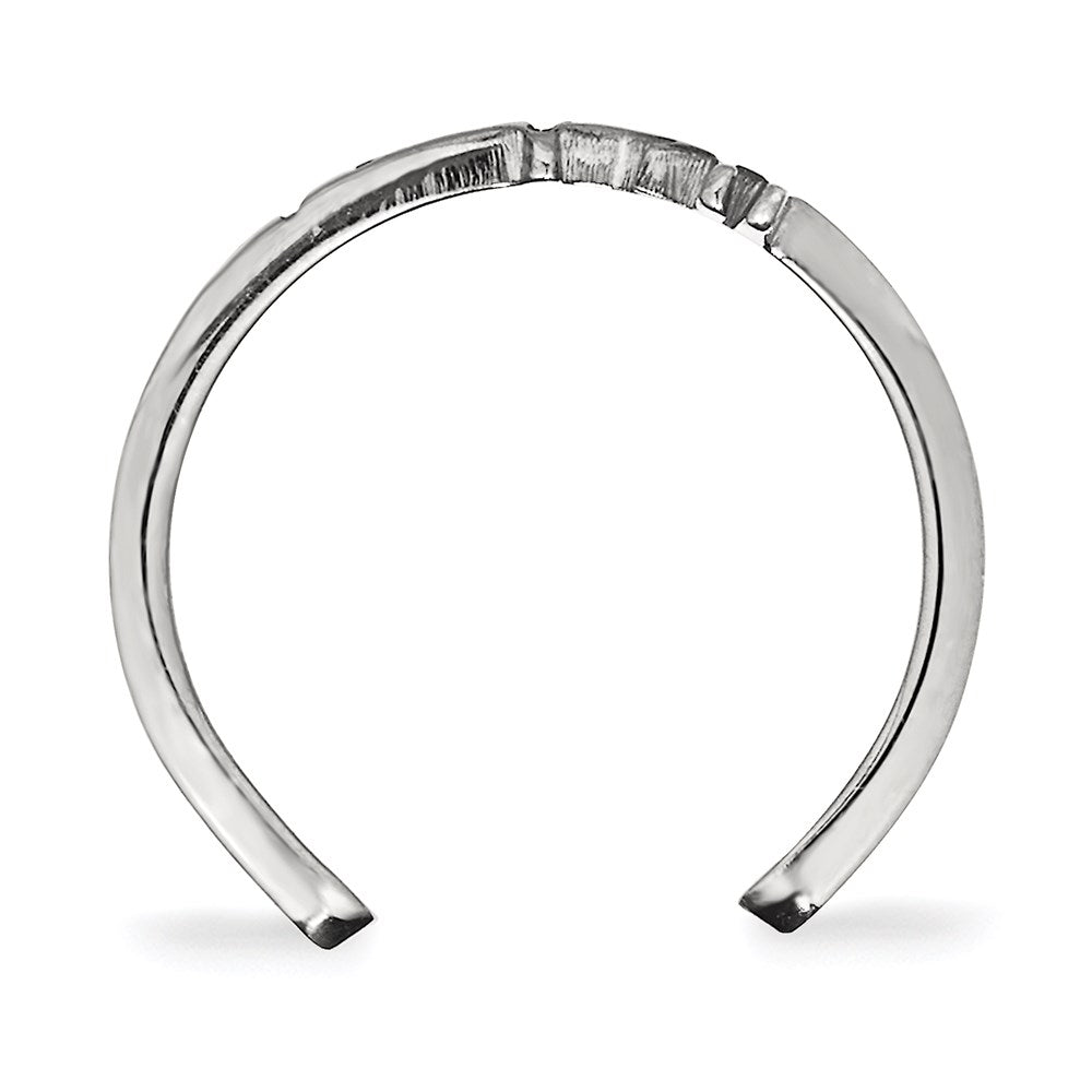 Sterling Silver Rhodium-plated LogoArt University of Nebraska Huskers Toe Ring