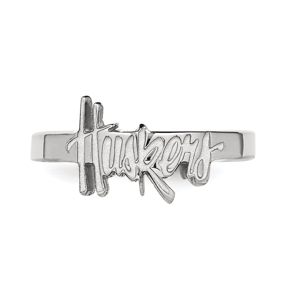 Sterling Silver Rhodium-plated LogoArt University of Nebraska Huskers Toe Ring