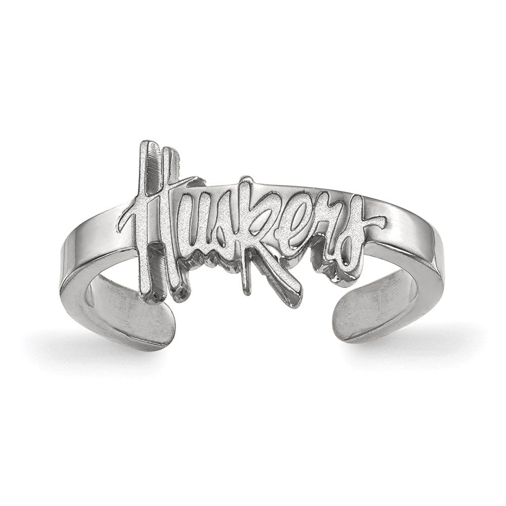 Sterling Silver Rhodium-plated LogoArt University of Nebraska Huskers Toe Ring
