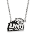 Sterling Silver Rhodium-plated LogoArt University of New Hampshire Large Enameled Pendant 18 inch Necklace