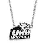 Sterling Silver Rhodium-plated LogoArt University of New Hampshire Large Enameled Pendant 18 inch Necklace