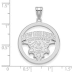 Sterling Silver Rhodium-plated LogoArt University of New Orleans U-N-O Extra Large Circle Pendant