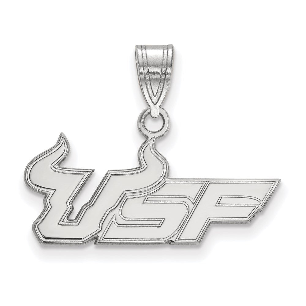14k White Gold LogoArt University of South Florida U-S-F Medium Pendant