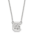 Sterling Silver Rhodium-plated LogoArt University of South Carolina Small Pendant 18 inch Necklace