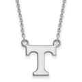 14k White Gold LogoArt University of Tennessee Letter T Small Pendant 18 inch Necklace