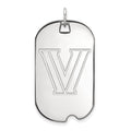 14k White Gold LogoArt Villanova University Letter V Large Dog Tag Pendant