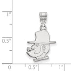 Sterling Silver Rhodium-plated LogoArt Appalachian State University Mountaineer Medium Pendant