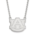10k White Gold LogoArt Auburn University Large Pendant 18 inch Necklace