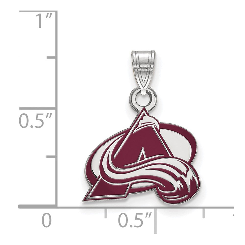 Sterling Silver Rhodium-plated NHL LogoArt Colorado Avalanche Letter A Small Enameled Pendant