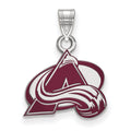Sterling Silver Rhodium-plated NHL LogoArt Colorado Avalanche Letter A Small Enameled Pendant