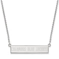 Sterling Silver Rhodium-plated NHL LogoArt Columbus Blue Jackets Small Bar 18 inch Necklace