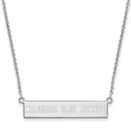 Sterling Silver Rhodium-plated NHL LogoArt Columbus Blue Jackets Small Bar 18 inch Necklace