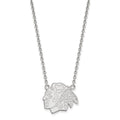 Sterling Silver Rhodium-plated NHL LogoArt Chicago Blackhawks Large Pendant 18 inch Necklace