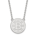 10k White Gold NHL LogoArt Boston Bruins Large Pendant 18 inch Necklace