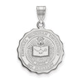 Sterling Silver Rhodium-plated LogoArt Central Michigan University Large Crest Pendant