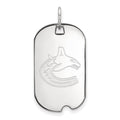 Sterling Silver Rhodium-plated NHL LogoArt Vancouver Canucks Small Dog Tag Pendant