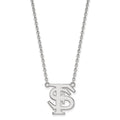 10k White Gold LogoArt Florida State University F-S Large Pendant 18 inch Necklace