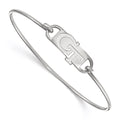 Sterling Silver Rhodium-plated LogoArt Georgia Institute of Technology G-T Small Center 7 inch Wire Bangle