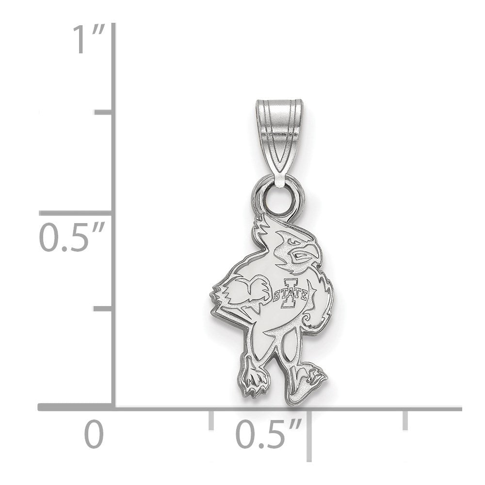 14k White Gold LogoArt Iowa State University Cardinal Small Pendant