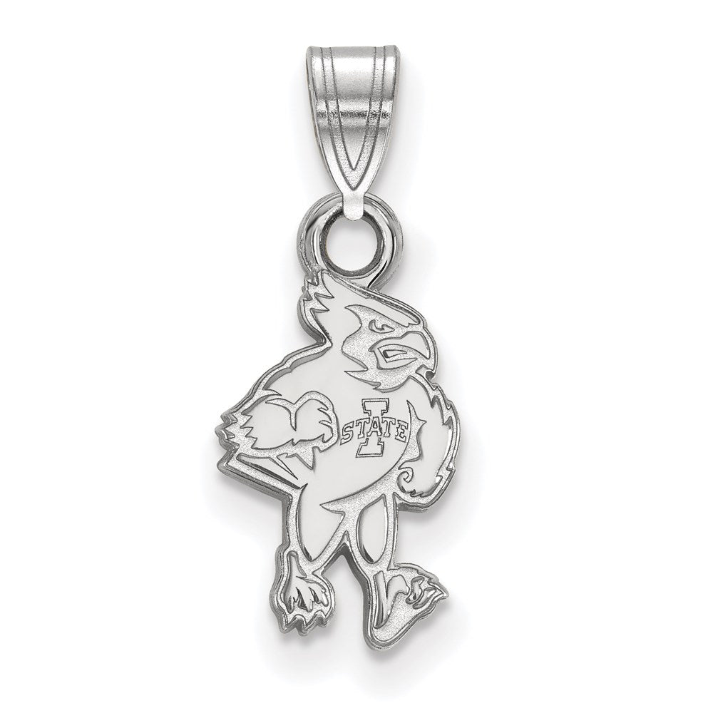 10k White Gold LogoArt Iowa State University Cardinal Small Pendant