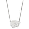 10k White Gold LogoArt Kansas State University Wildcat Large Pendant 18 inch Necklace